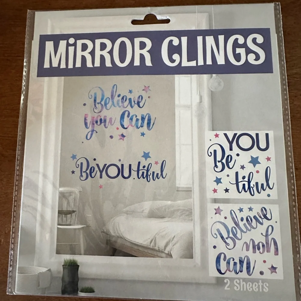 ☀️ 3/$10 Mirror Clings Decorative Wall Decals - Inspirational (see description)